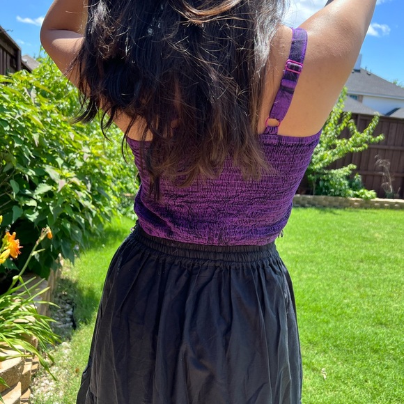 Smocked Back Embroidered Summer Crop Top - Picture 3 of 11